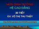 Bài giảng Dinh dưỡng: Chương 1 - GV. Võ Thị Thu Thủy