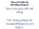 Bài giảng Phân tích thiết kế hệ thống thông tin: Chương 2 - ThS. Hoàng Mạnh Hà