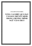 SKKN: Nâng cao hiệu quả dạy văn bản thuyết minh trong chương trình Ngữ Văn 8 THCS