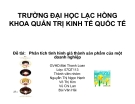 Bài thuyết trình Thống kê doanh nghiệp: Phân tích tình hình giá thành sản phẩm của một doanh nghiệp