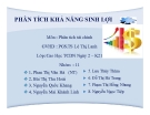 Thuyết trình: Phân tích khả năng sinh lợi