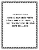 SKKN: Một số biện pháp nhằm nâng cao chất lượng tự học của học sinh trường THPT Thừa Lưu