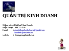 Bài giảng Quản trị kinh doanh: Chương 2 - GV. Dương Công Doanh