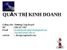 Bài giảng Quản trị kinh doanh: Chương 3 - GV. Dương Công Doanh