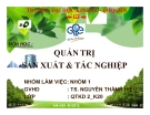 Tiểu luận: Quản trị sản xuất & tác nghiệp