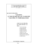 Tiểu luận: Vận dụng lý thuyết độ tin cậy và bảo trì vào công ty TNHH Khai Chấn