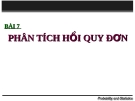 Bài giảng Phân tích số liệu - Bài 7: Phân tích hồi quy đơn