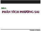 Bài giảng Phân tích số liệu - Bài 5: Phân tích phương sai