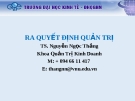 Bài giảng Ra quyết định quản trị: Chương 2 - TS. Nguyễn Ngọc Thắng