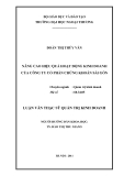 Luận văn Thạc sĩ Quản trị kinh doanh: Nâng cao hiệu quả hoạt động kinh doanh của công ty cổ phần chứng khoán Sài Gòn