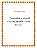 SKKN: Phương pháp so sánh với thực trạng dạy phần văn bản hiện nay