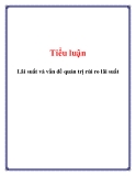 Bài tập cá nhân: Lãi suất và vấn đề quản trị rủi ro lãi suất