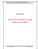 Bài tập cá nhân: Cho vay kích cầu đối với các doanh nghiệp của các ngân hàng thương mại