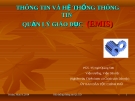 Bài giảng Thông tin và hệ thống thông tin quản lý giáo dục (EMIS) - PGS,TS. Ngô Quang Sơn