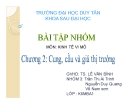 Bài tập nhóm: Cung, cầu và giá trị trường