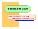 Bài giảng Hóa lý:  Chương 1 - GV. Nguyễn Trọng Tăng