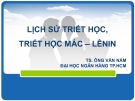 Bài giảng Những nguyên lý cơ bản của chủ nghĩa Mác – Lênin: Chương 1 -  TS.  Ông Văn Nam