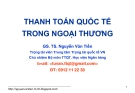 Bài giảng Thanh toán quốc tế trong ngoại thương: Bài mở đầu - GS.TS. Nguyễn Văn Tiến