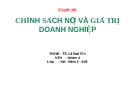 Chuyên đề: Chính sách nợ và giá trị doanh nghiệp