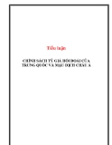 Tiểu luận: Chính sách tỷ giá hối đoái của Trung Quốc và mậu dịch châu Á