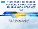 Thuyết trình: Thực trạng thị trường hợp đồng kỳ hạn trên thị trường ngoại hối ở Việt Nam