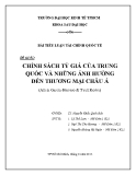 Tiểu luận: Chính sách tỷ giá của Trung Quốc và những ảnh hưởng đến thương mại châu Á