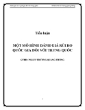 Tiểu luận: Một mô hình đánh giá rủi ro quốc gia đối với Trung Quốc