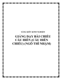 SKKN: Giảng dạy bài Chiếu cầu hiền (Cầu hiền chiếu) (Ngô Thì Nhậm)