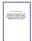 SKKN: Sử dụng câu hỏi nêu vấn đề trong giờ đọc - hiểu văn bản Văn học, chương trình Ngữ Văn lớp 12