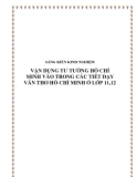 SKKN: Vận dụng tư tưởng Hồ Chí Minh vào trong các tiết dạy văn thơ Hồ Chí minh ở lớp 11,12