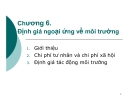 Bài giảng Phân tích kinh tế dự án: Chương 6 - GV. Phạm Lê Thông