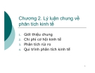 Bài giảng Phân tích kinh tế dự án: Chương 2 - GV. Phạm Lê Thông