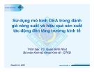 Sử dụng mô hình DEA trong đánh giá năng suất và hiệu quả sản xuất tác động đến tăng trưởng kinh tế - TS. Quan Minh Nhựt