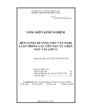 SKKN: Rèn luyện kĩ năng viết văn nghị luận trong các tiết dạy tự chọn Ngữ Văn 12