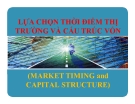 Tiểu luận: Lựa chọn thời điểm thị trường và cấu trúc vốn