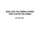 Bài giảng Báo cáo tài chính & phân tích chỉ số tài chính - Lê Văn Lâm