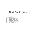 Bài thuyết trình: Thuế giá trị gia tăng