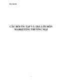 Câu hỏi ôn tập và trả lời môn marketing thương mại