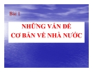 Bài giảng Pháp luật đại cương: Bài 1 - Những vấn đề cơ bản về nhà nước