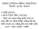 Bài giảng Định lượng bằng phương pháp Acid baes