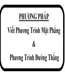 Phương pháp viết phương trình mặt phẳng và phương trình đường thẳng