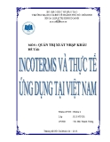 Tiểu luận: Incoterms và thực tế ứng dụng tại Việt Nam