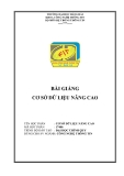 Bài giảng Cơ sở dữ liệu nâng cao - ĐH Hàng Hải