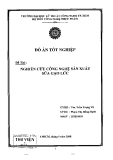 Đồ án tốt nghiệp: Nghiên cứu công nghệ sản xuất sữa gạo lức