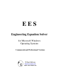 EES: Engineering Equation Solver for Microsoft Windows Operating Systems - Commercial and Professional Versions