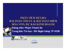 Bài giảng Phân tích rủi ro, bài toán tối ưu & bài toán điểm hòa vốn, dự báo kinh doanh - GV. Phạm Thanh An