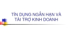 Bài giảng Nghiệp vụ tín dụng: Tín dụng ngắn hạn và tài trợ kinh doanh