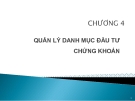 Bài giảng Thị trường chứng khoán: Chương 4 - GV. Nguyễn Thu Hằng