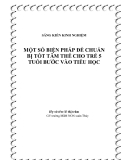 SKKN: Một số biện pháp để chuẩn bị tốt tâm thế cho trẻ 5 tuổi bước vào tiểu học