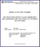 Khóa luận tốt nghiệp: Kế toán bán hàng và xác định kết quả kinh doanh tại Công ty Cổ phần Đá Núi Nhỏ